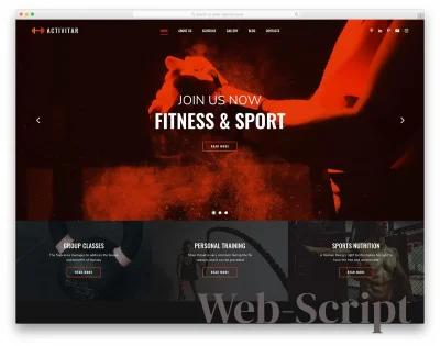 HTML-шаблон для сайта фитнес-клуба Activitar