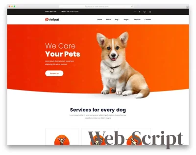 HTML-шаблон сайта услуг по уходу за животными Anipat
